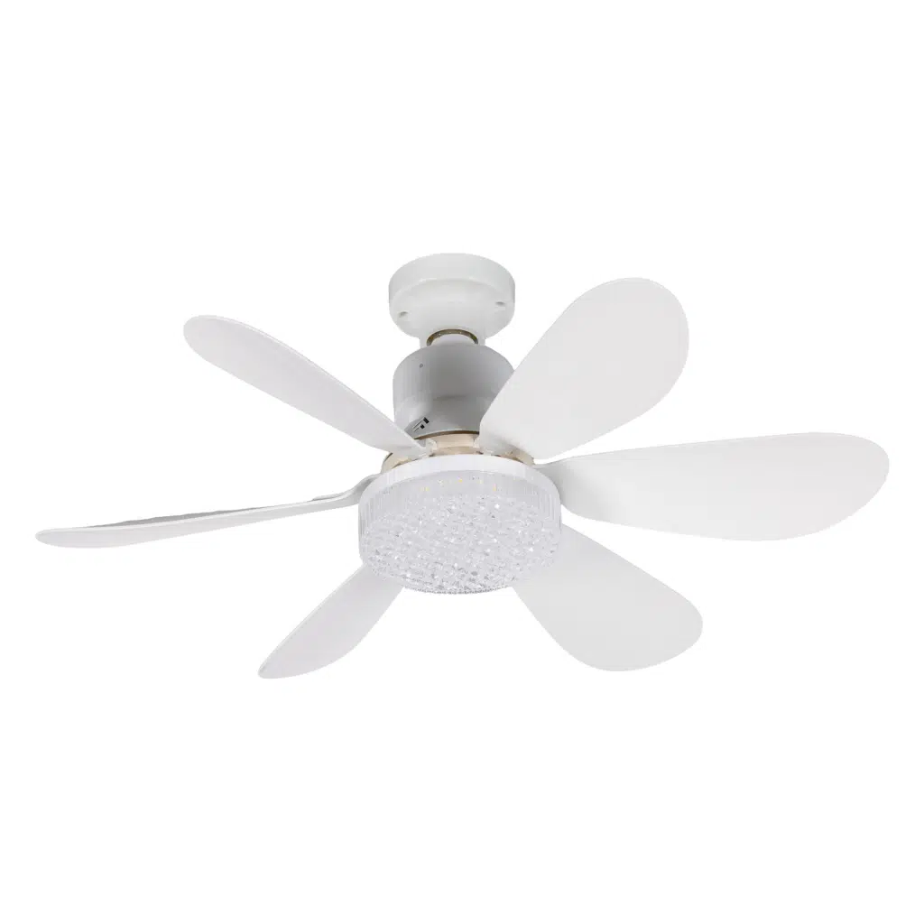 FENY FN-F82, ZEFİRA Crystal, BEYAZ, 3 Kademeli Hız, 30W, 52cm Pervane Çapı, 3 Renk Işık, Ultra Sessiz, Tavan Vantilatörü, Kumandalı, Vantilatör