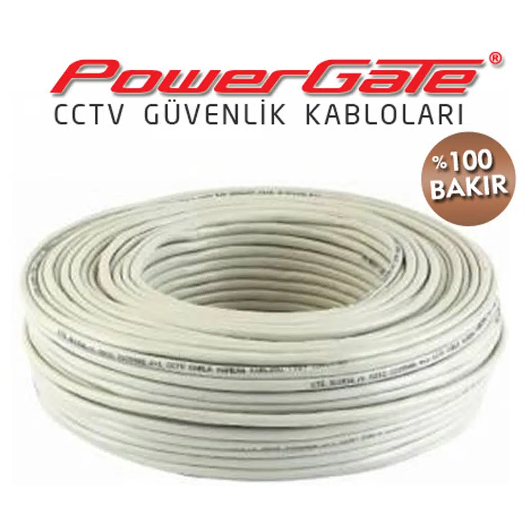 PowerGate CELL2 140mt, 2+1 (2x0,22+0,22) %100 Bakır, CCTV Güvenlik Kablosu