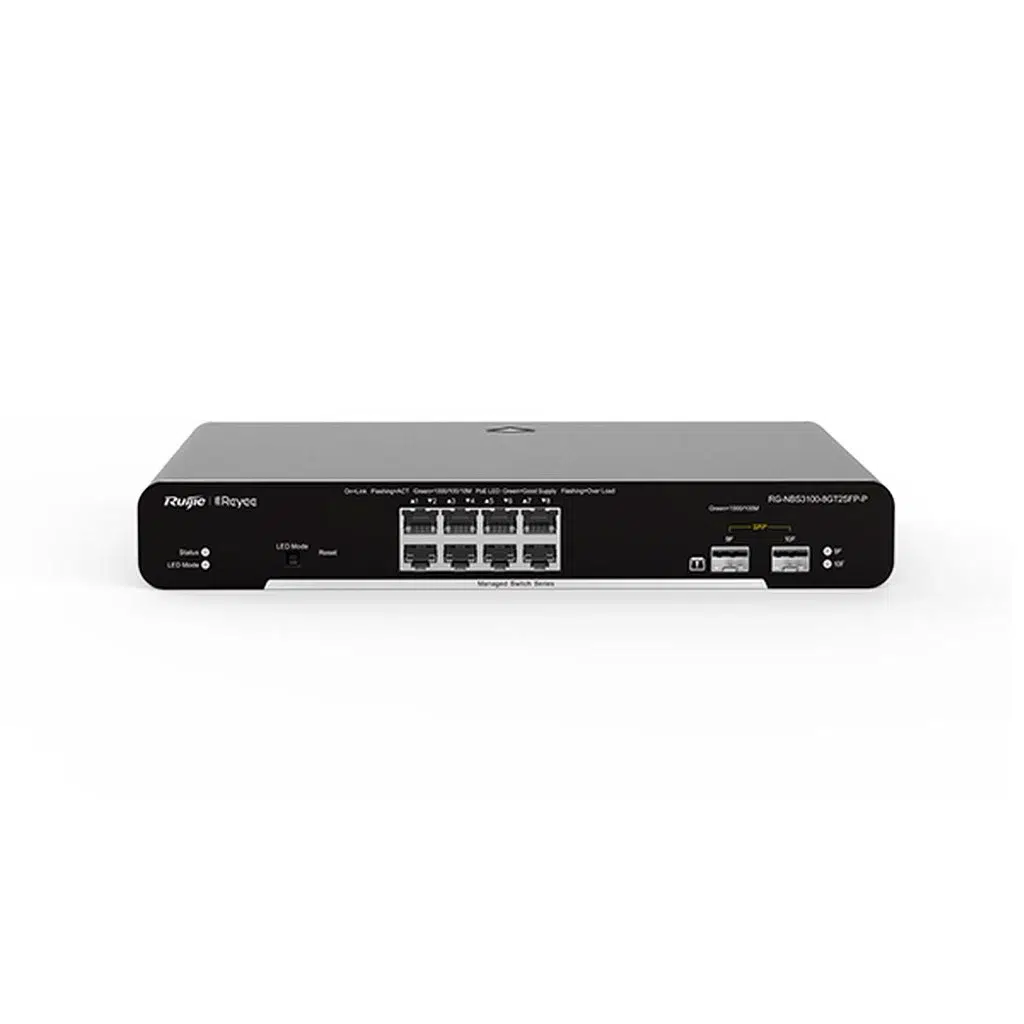 RUIJIE REYEE RG-NBS3100-8GT2SFP, 8 Port, GigaBit, 2Port SFP, L2 Yönetilebilir, Metal Kasa, Masaüstü, Switch