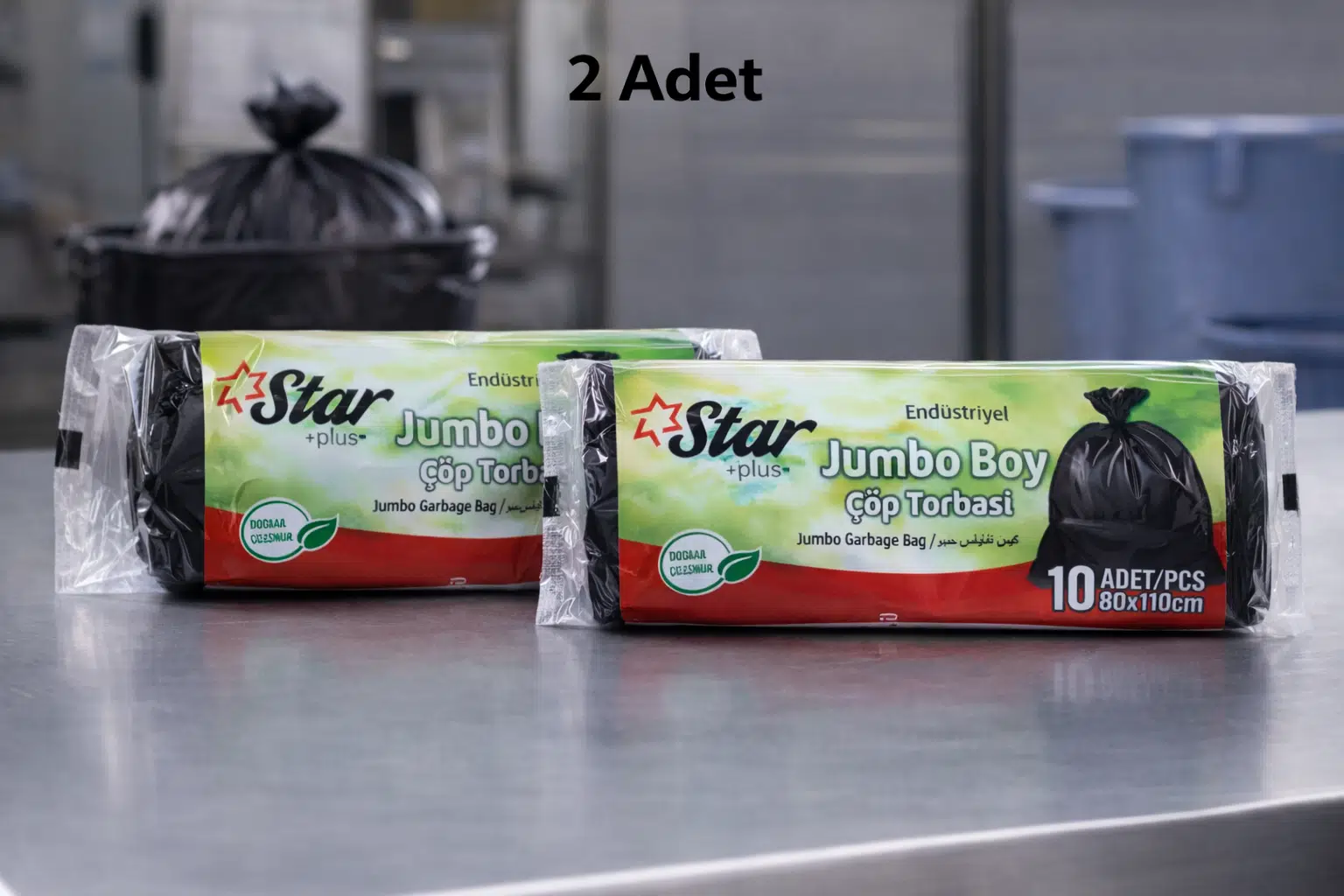 Star Plus Endüstriyel Boy Atık Torbası 80x110 cm 10 Adet Dayanıklı Sanayi Tipi Atık Poşeti 2 Adet